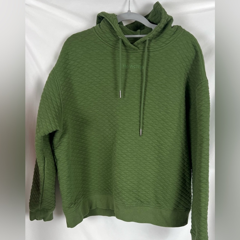 Women’s ZYIA ACTIVE Green Quilted Diamond Hoodie Size Large